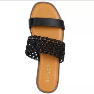 Bamboo Women's Double Band Flat Slide Sandals NWB